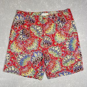 Vintage Banana Republic Shorts Mens 38 Red Floral Paisley Floral Shorts Chino